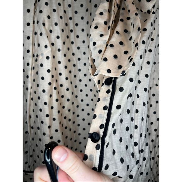 Boden | women sheer blouse velvet polka dots - Picture 12 of 13